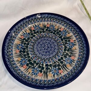 New unikat floral Polish Pottery Dinner Plate 10.5”